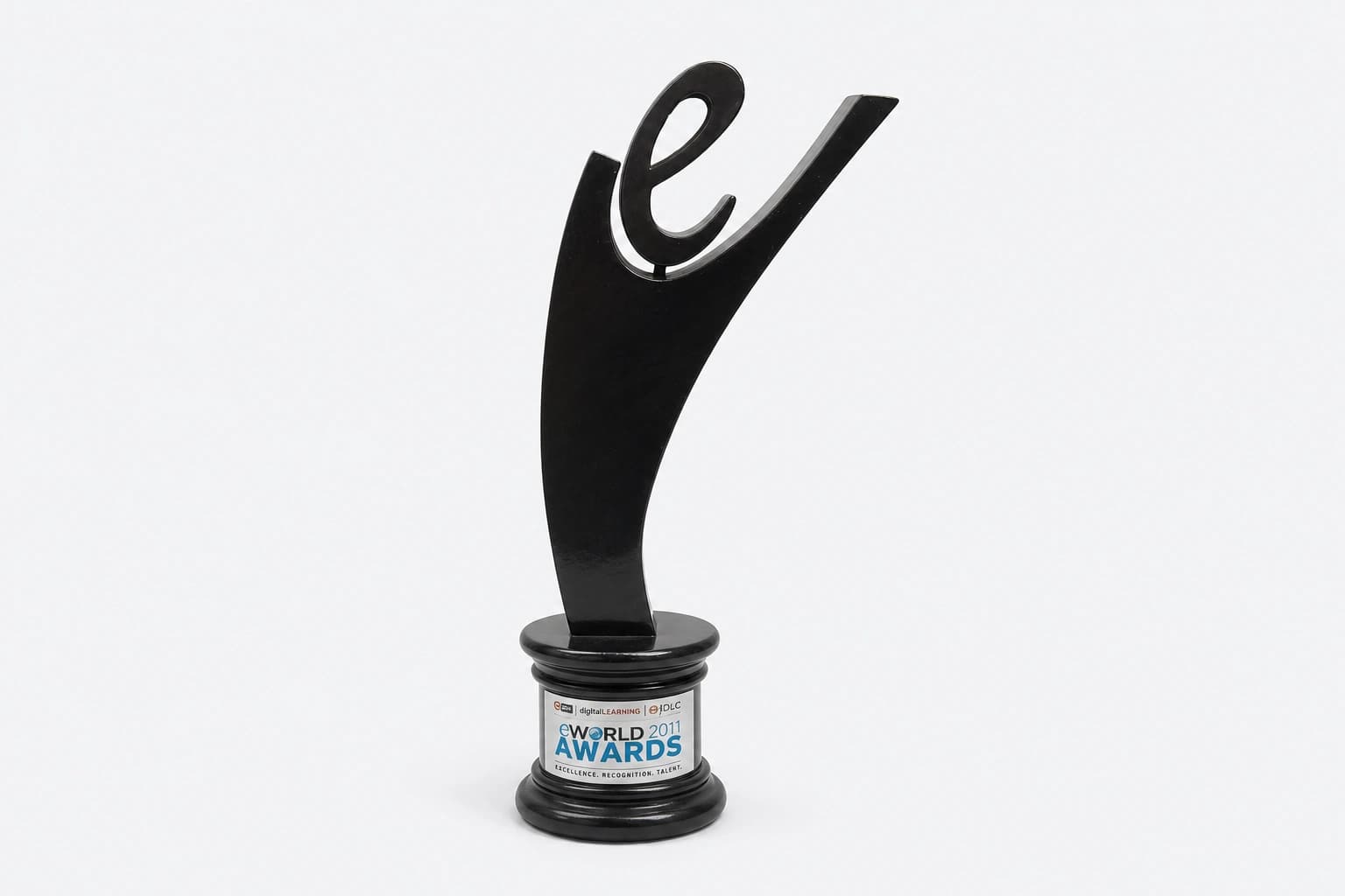 eWorld 2011 Awards trophy photographed from the front