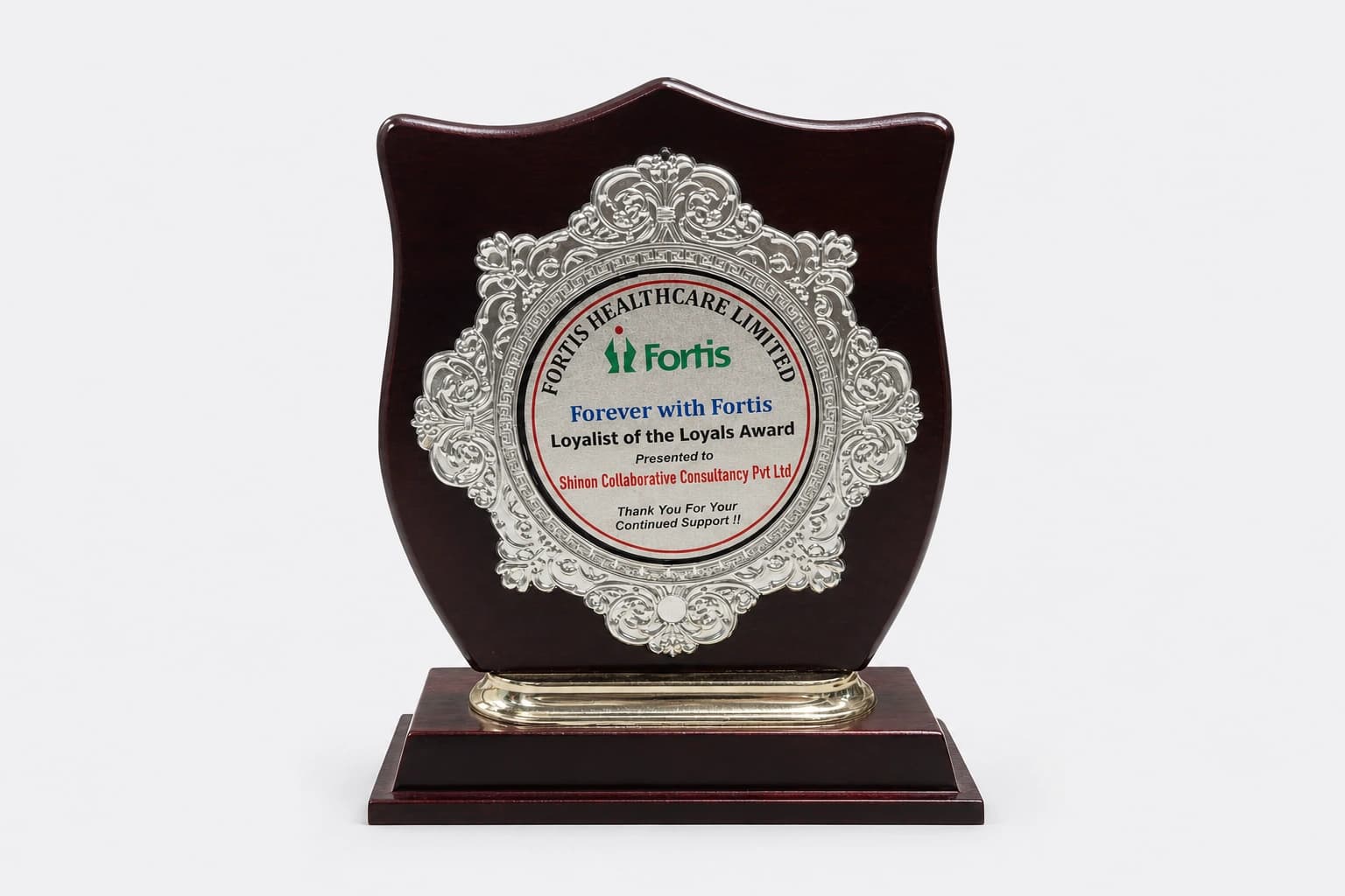 Forever with Fortis Loyalist of the Loyals Award plaque