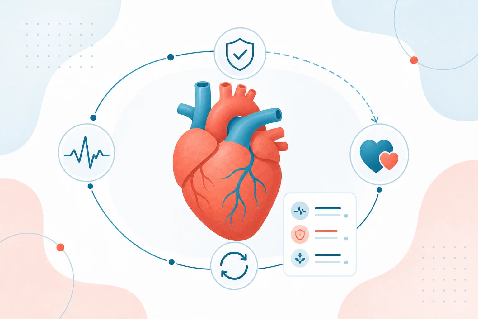 Heart with a transplant care symbol