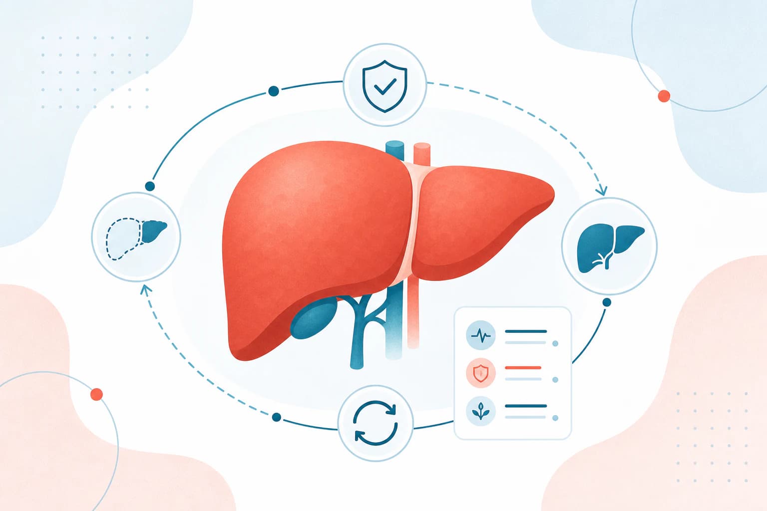 Liver with a transplant care symbol