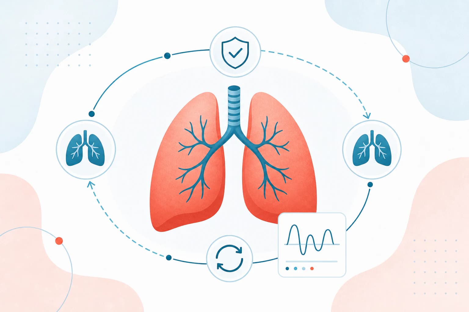 Lungs with a transplant care symbol
