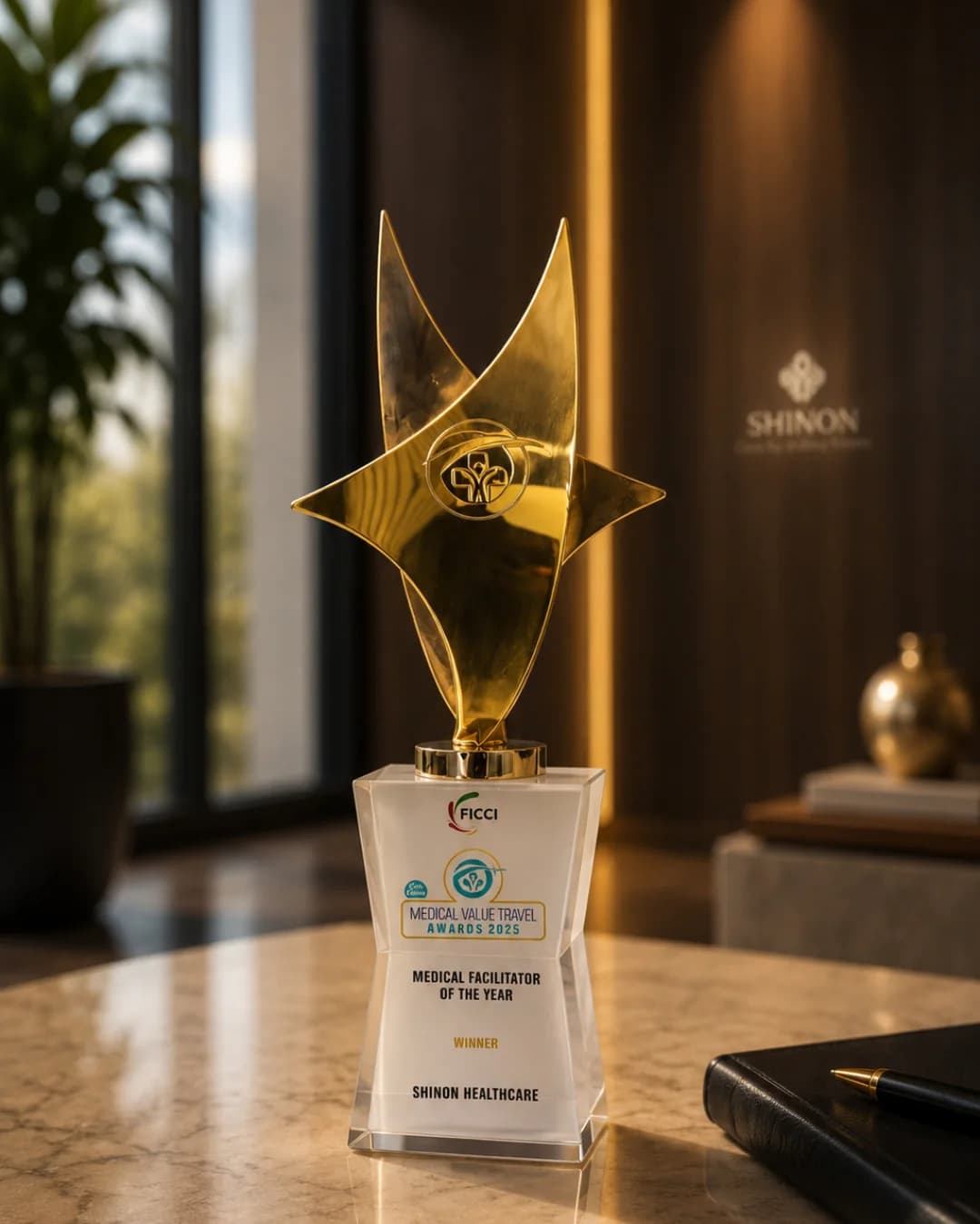 FICCI Medical Value Travel Awards 2025 Medical Facilitator of the Year winner trophy
