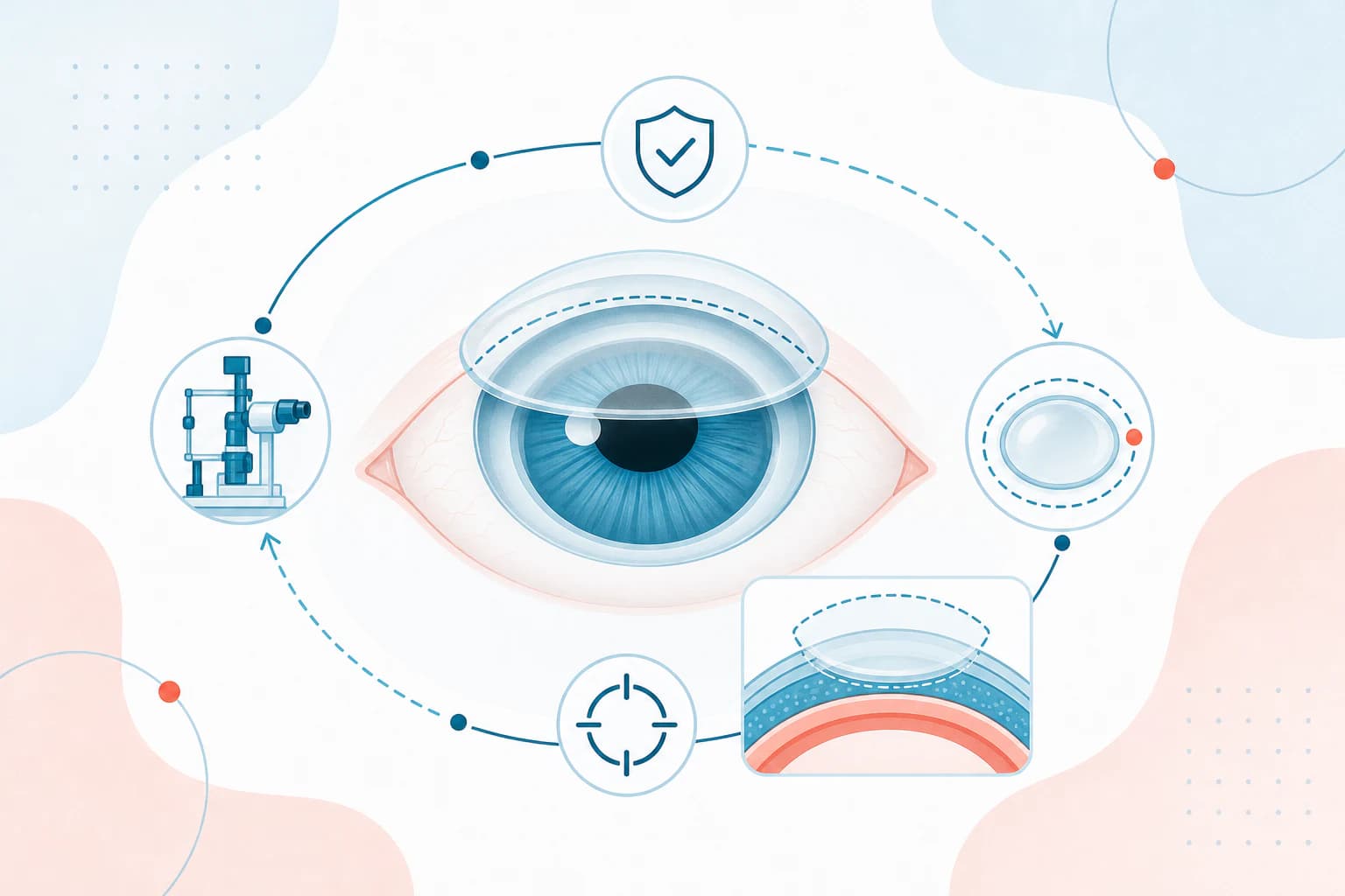 Eye with a highlighted cornea
